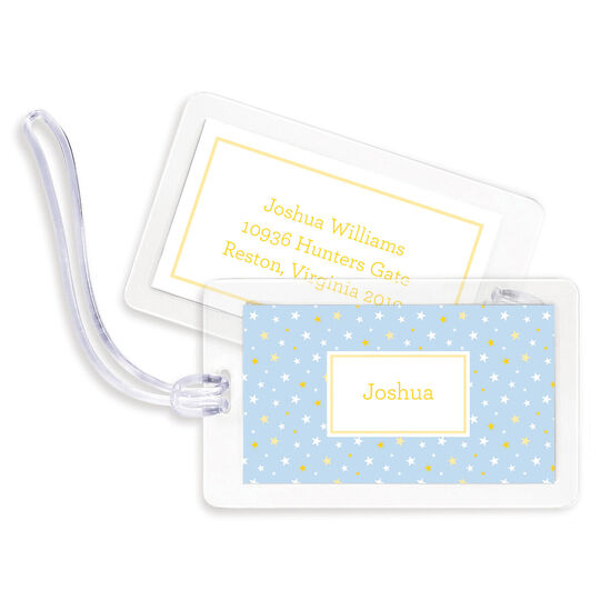 Light Blue Twinkle Stars Luggage Tags